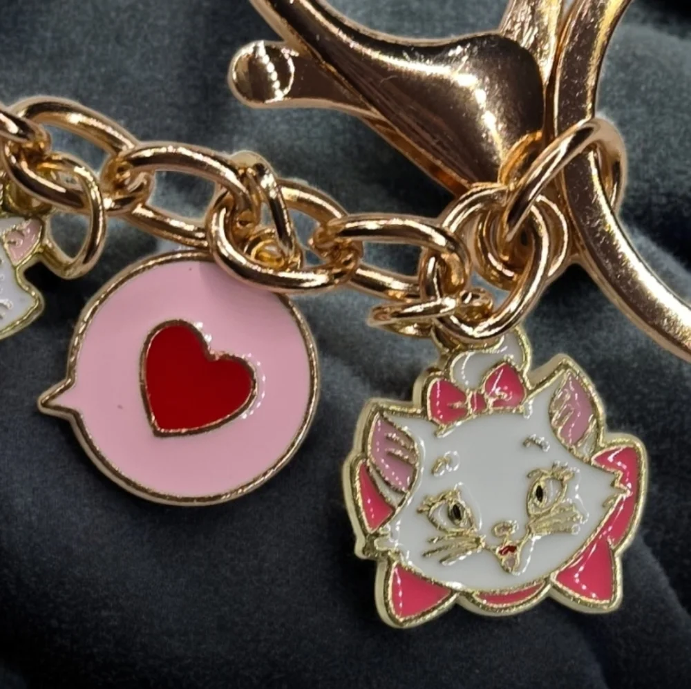 Marie Cat Keychain Disney Aristocats Enamel Bag Charm Key Ring Parisian Chic